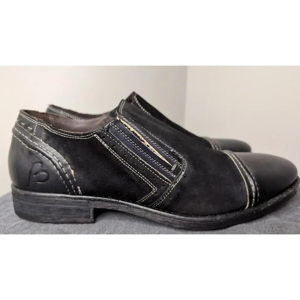 Bacco Bucci Mens Black Leather Comfort Slip On Loafers Size 11.5 Italy